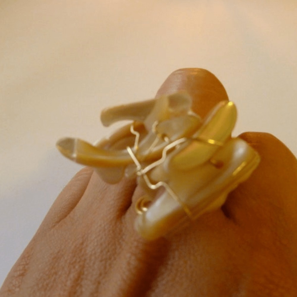 Pearl Mother Ring, Hand Made, Golden PearlRing - Picture 7 of 7